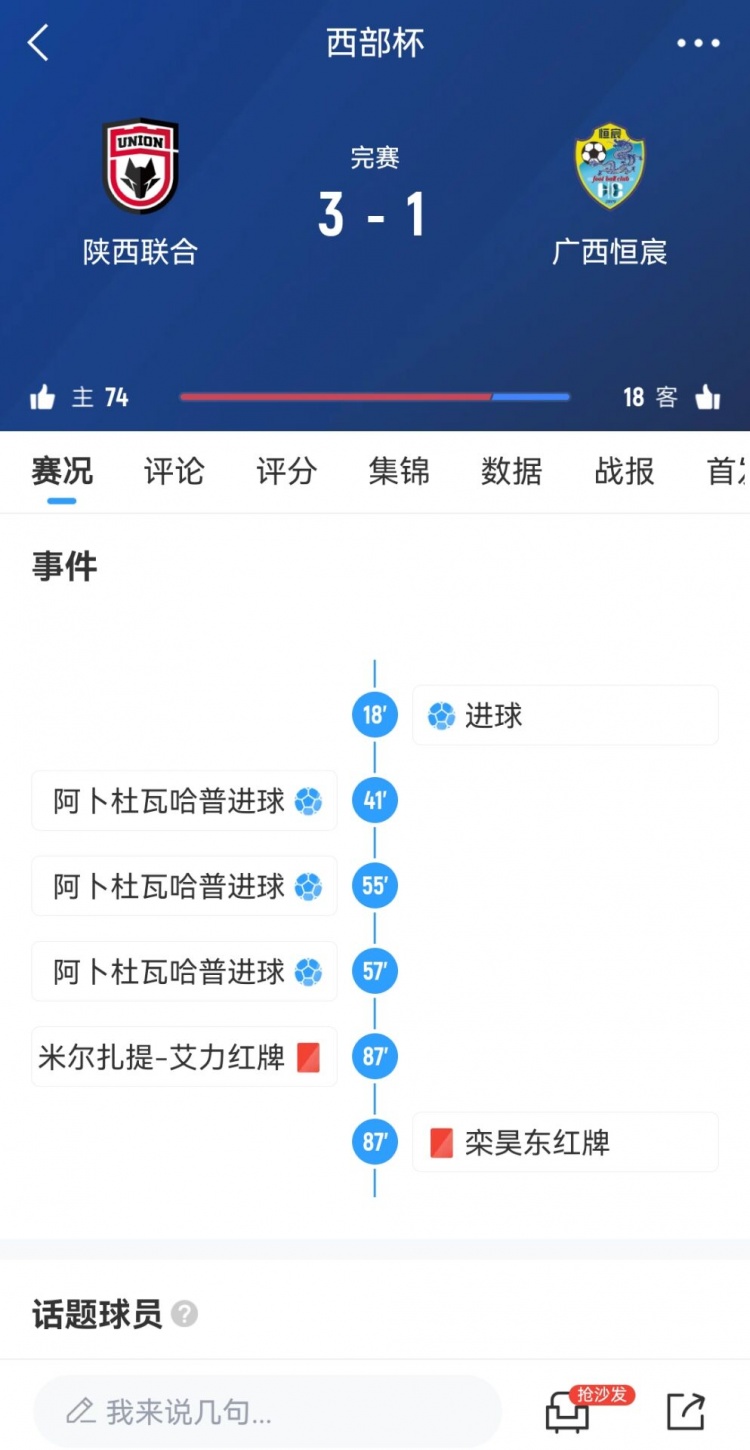  陜西聯(lián)合3-1擊敗廣西恒宸，三戰(zhàn)全勝奪得首屆西部杯冠軍